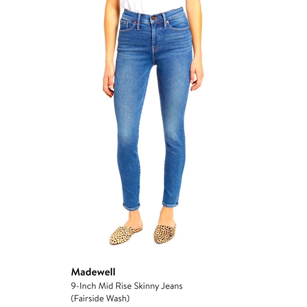 Madewell 9” mid-rise skinny jeans sz 31, fairside wash